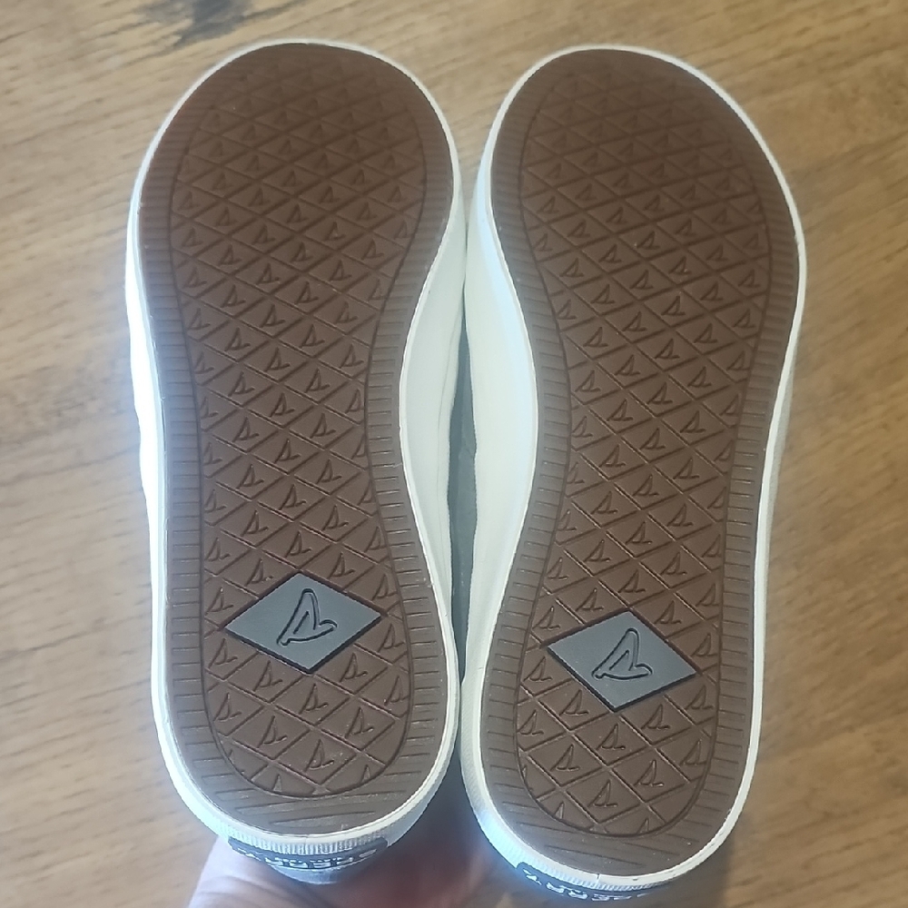 Sperry Charcoal Leopard Print Boat Shoes - Picture 5 of 5